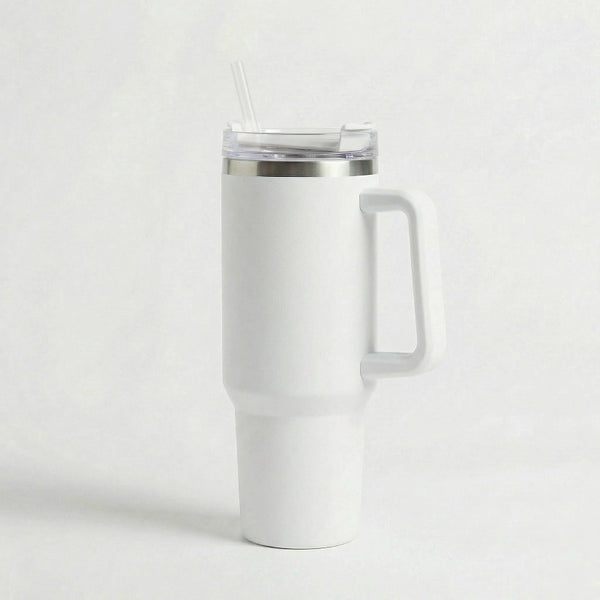 Gourde-Isotherme-1.2L-Blanc-avec- Paille-et-Poignée–Thermos-Inox-XXL