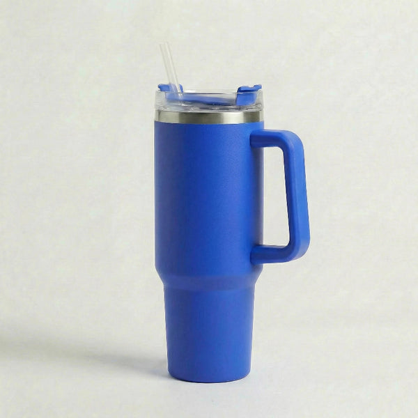 Gourde-Isotherme-1.2L-Bleu-Saphir- avec-Paille-et-Poignée–Thermos-Inox XXL