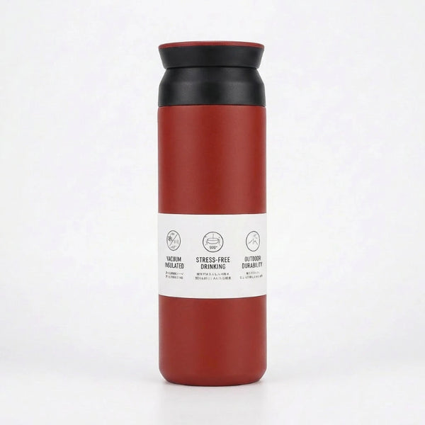 Gourde-Isotherme-350ml-Rouge– Thermos-Inox-Contenant-Nomade