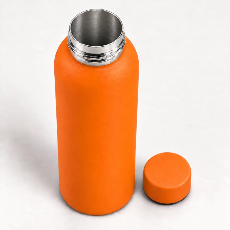 Gourde Isotherme 500ml Orange Acier Inoxydable Double Paroi — Récipient Nomade