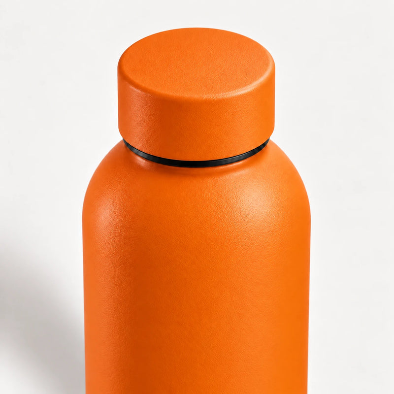 Gourde Isotherme 500ml Orange Acier Inoxydable Double Paroi — Récipient Nomade