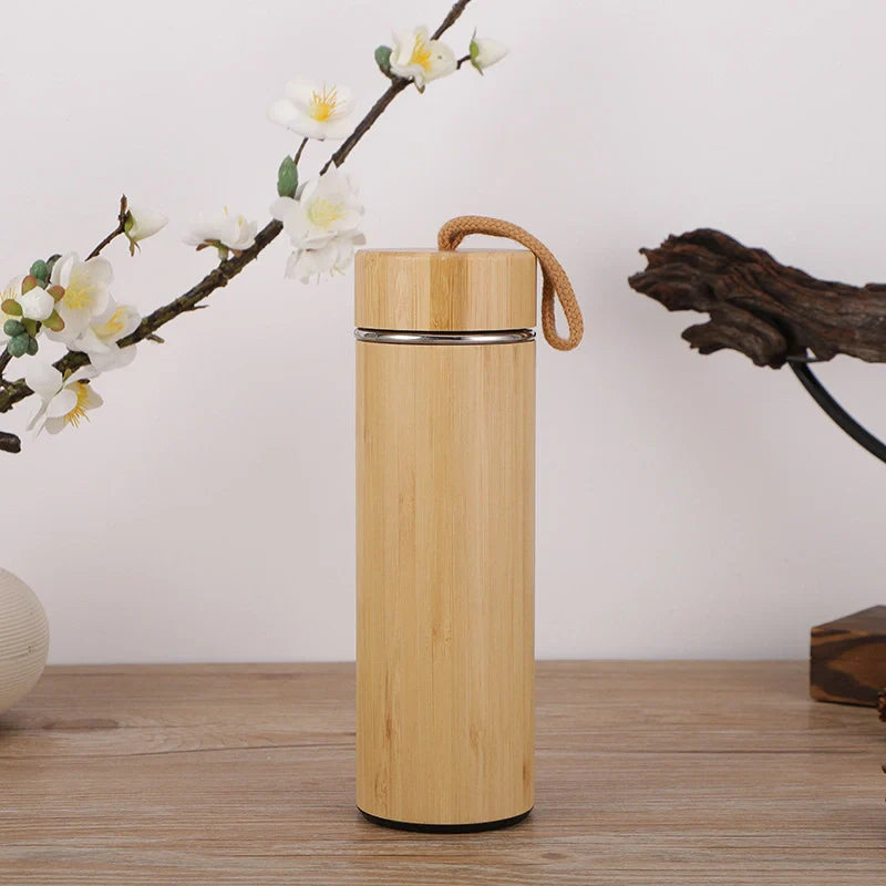 Gourde isotherme Habillage bois & bambou