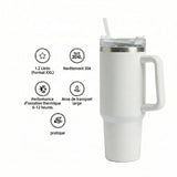 Gourde-Isotherme-1.2L-Blanc-avec- Paille-et-Poignée–Thermos-Inox-XXL-4