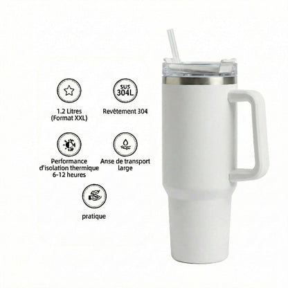 Gourde-Isotherme-1.2L-Blanc-avec- Paille-et-Poignée–Thermos-Inox-XXL-4