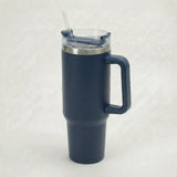 Gourde Isotherme 1,2L Bleu Marine avec Paille et Poignée — Thermos Inox XXL