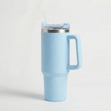Gourde Isotherme 1,2L Bleu Ciel avec Paille et Poignée — Thermos Inox XXL