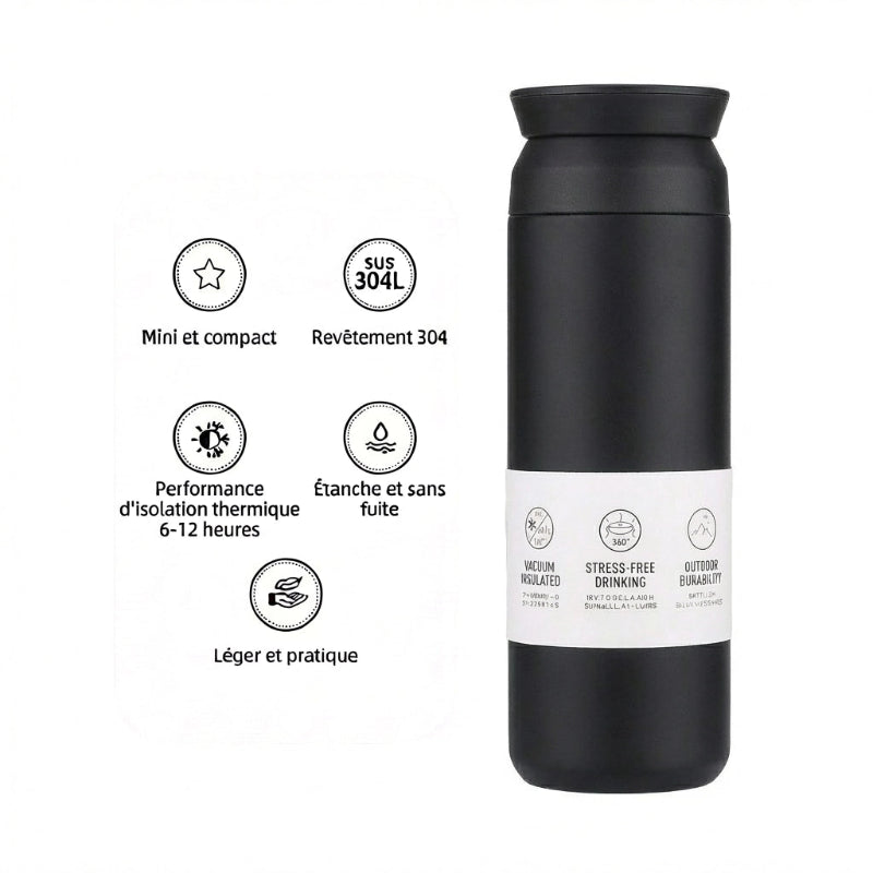 Gourde-Isotherme-350ml-Noir– Thermos-Inox-Contenant-Nomade-4