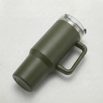 Gourde-Isotherme-1.2L-Vert-Militaire-  avec-Paille-et-Poignée–Thermos-Inox- XXL-3