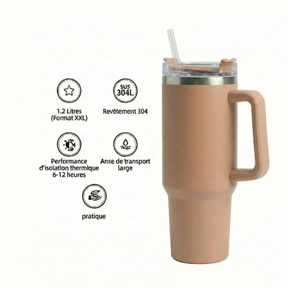 Gourde-Isotherme-1.2L-Caramel-avec- Paille-et-Poignée–Thermos-Inox-XX-4
