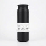 Gourde-Isotherme-350ml-Noir– Thermos-Inox-Contenant-Nomade