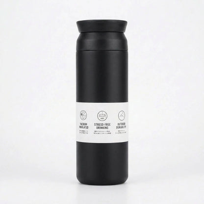 Gourde-Isotherme-350ml-Noir– Thermos-Inox-Contenant-Nomade