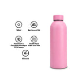 Gourde Isotherme 500ml Rose Acier Inoxydable Double Paroi — Récipient Nomade