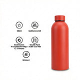 Gourde Isotherme 500ml Rouge Acier Inoxydable Double Paroi — Récipient Nomade