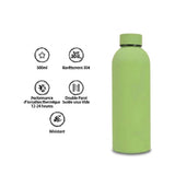 Gourde Isotherme 500ml Vert Acier Inoxydable Double Paroi — Récipient Nomade