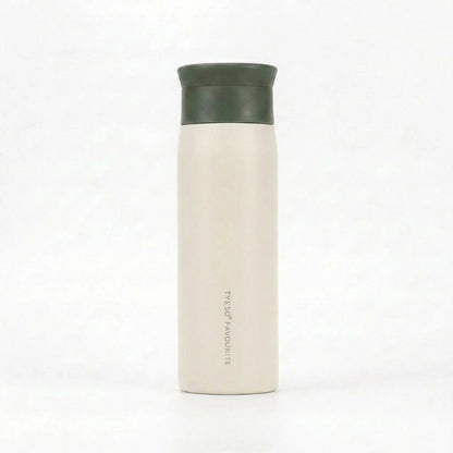 Gourde-Isotherme-350ml-Blanc-Crème-Thermos-Inox-Design- Minimaliste