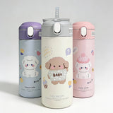 gourde isotherme chien blanc bleu rose 