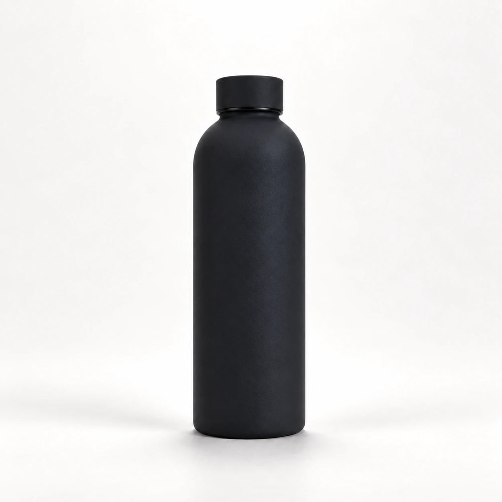 Gourde Isotherme 500ml Noir Acier Inoxydable Double Paroi — Récipient Nomade