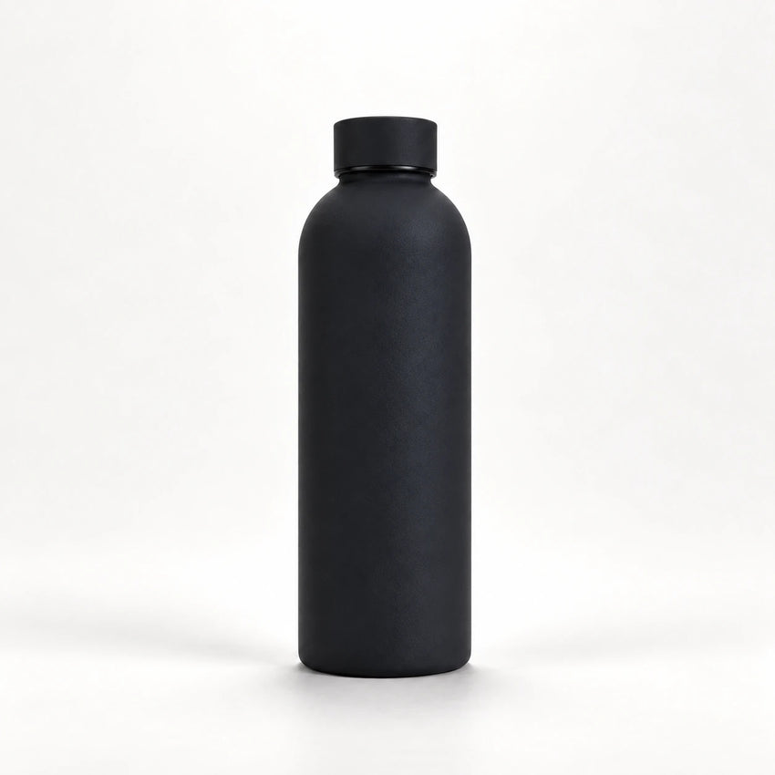 Gourde Isotherme 500ml Noir Acier Inoxydable Double Paroi — Récipient Nomade