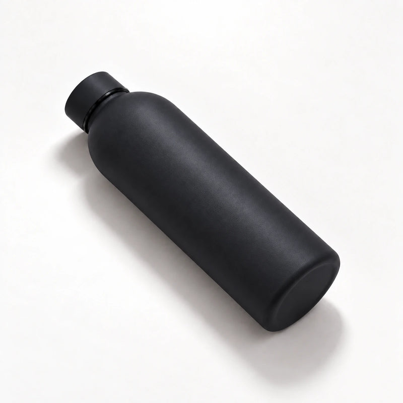 Gourde Isotherme 500ml Noir Acier Inoxydable Double Paroi — Récipient Nomade