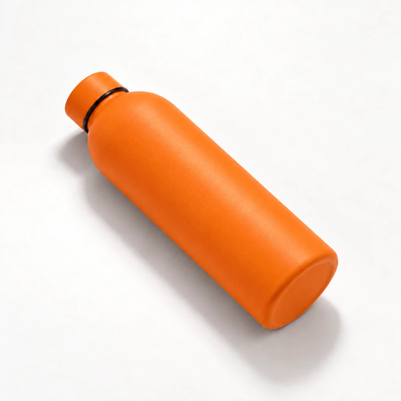 Gourde Isotherme 500ml Orange Acier Inoxydable Double Paroi — Récipient Nomade
