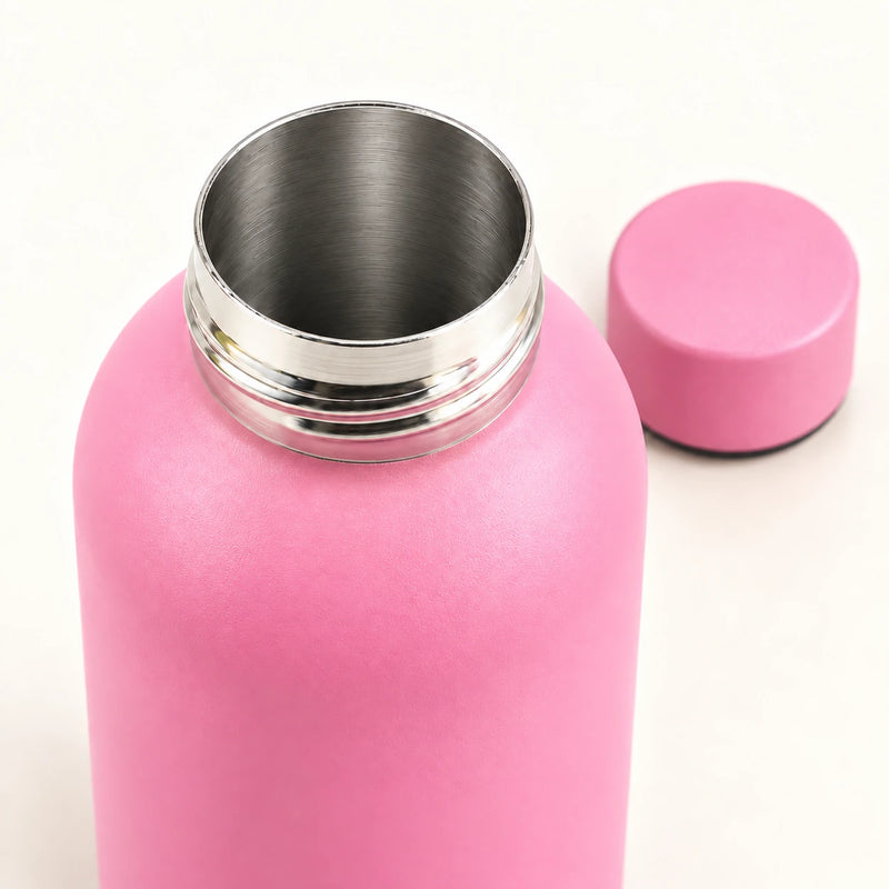 Gourde Isotherme 500ml Rose Acier Inoxydable Double Paroi — Récipient Nomade